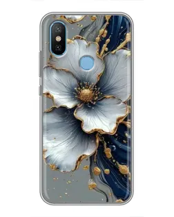 Чехол для Xiaomi Mi6X с картинкой «Белый цветок и золотой флюид» Чехол для Xiaomi Mi6X с картинкой «Белый цветок и золотой флюид»