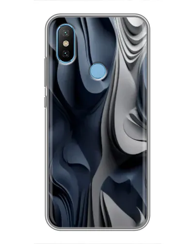 Чехол для Xiaomi Mi6X с картинкой «Объемные синие складки»