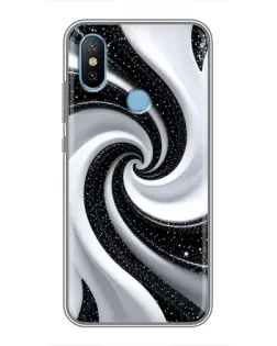 Чехол для Xiaomi Mi6X с картинкой «Черно-белая спираль»