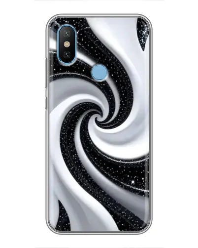 Чехол для Xiaomi Mi6X с картинкой «Черно-белая спираль»