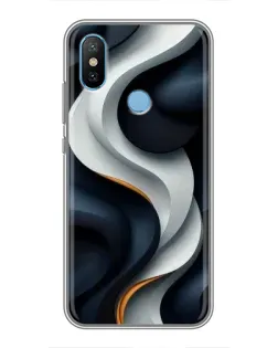 Чехол для Xiaomi Mi6X с картинкой «Объемные черно-белые ленты»