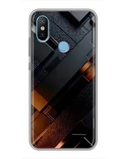 Чехол для Xiaomi Mi6X с картинкой «Черные геометрические блоки»