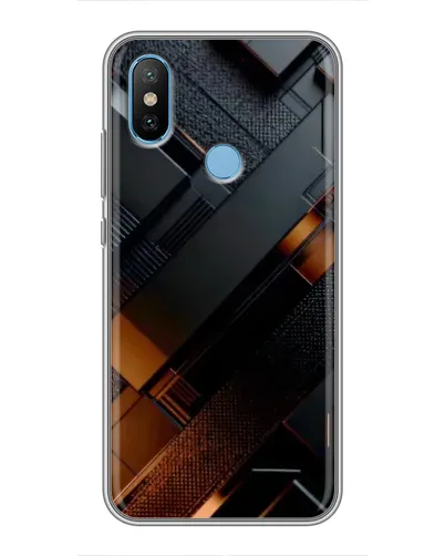 Чехол для Xiaomi Mi6X с картинкой «Черные геометрические блоки»