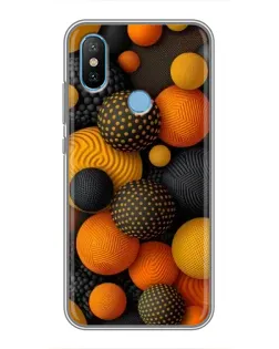 Чехол для Xiaomi Mi6X с картинкой «Объемные оранжевые сферы»