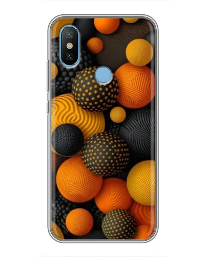 Чехол для Xiaomi Mi6X с картинкой «Объемные оранжевые сферы»