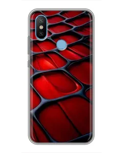 Чехол для Xiaomi Mi6X с картинкой «Красная глянцевая сетка»