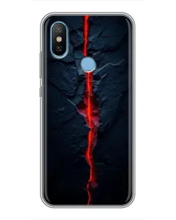 Чехол для Xiaomi Mi6X с картинкой «Kрасная лавовая трещина»