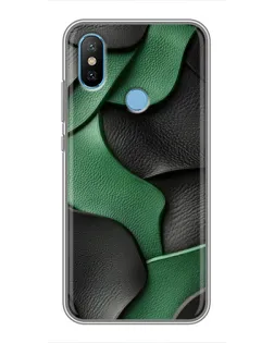 Чехол для Xiaomi Mi6X с картинкой «Зеленые кожаные волны»