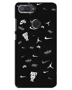 Чехол для Xiaomi Mi 8 Lite с картинкой «Nike Black Pattern»