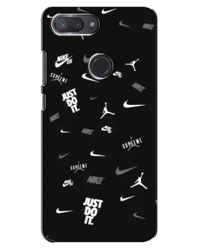 Чехол для Xiaomi Mi 8 Lite с картинкой «Nike Black Pattern»