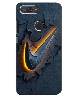 Чехол для Xiaomi Mi 8 Lite с картинкой «Объемный логотип Найк»