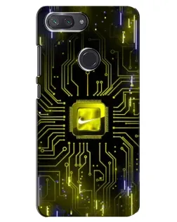 Чехол для Xiaomi Mi 8 Lite с картинкой «Nike — золотая искра»