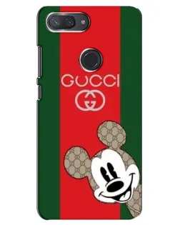 Чехол для Xiaomi Mi 8 Lite с картинкой «Gucci — полосы и Микки»
