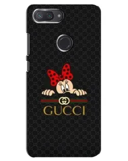 Чехол для Xiaomi Mi 8 Lite с картинкой «Минни Маус Gucci — черный»