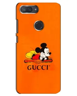 Чехол для Xiaomi Mi 8 Lite с картинкой «Микки Маус Gucci — оранж»