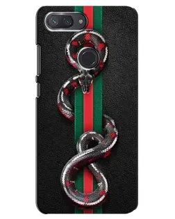 Чехол для Xiaomi Mi 8 Lite с картинкой «Gucci — змея на полосе»