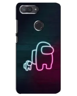 Чехол для Xiaomi Mi 8 Lite с картинкой «Among Us неон-арт»