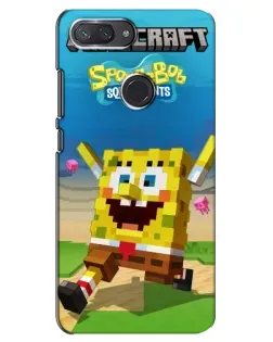Чехол для Xiaomi Mi 8 Lite с картинкой «Губка Боб Minecraft»