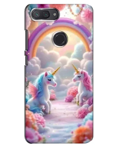 Чехол для Xiaomi Mi 8 Lite с картинкой «Радуга и единороги»