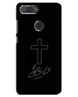 Чехол для Xiaomi Mi 8 Lite с картинкой «Графический крест Jesus»