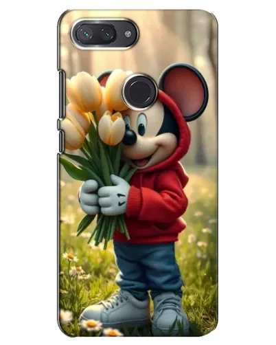 Чехол для Xiaomi Mi 8 Lite с картинкой «Микки с тюльпанами»