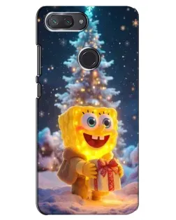 Чехол для Xiaomi Mi 8 Lite с картинкой «Рождественский Спанч Боб»