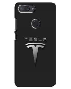 Чехол для Xiaomi Mi 8 Lite с картинкой «Стальной логотип Tesla»