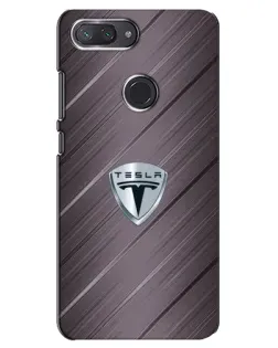 Чехол для Xiaomi Mi 8 Lite с картинкой «Металлическая текстура Tesla»