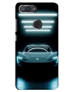 Чехол для Xiaomi Mi 8 Lite с картинкой «Tesla в неоне»