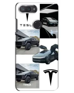 Чехол для Xiaomi Mi 8 Lite с картинкой «Коллаж Cybertruck Tesla»