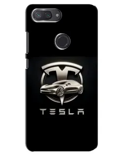 Чехол для Xiaomi Mi 8 Lite с картинкой «Tesla — серебристое авто»