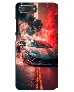 Чехол для Xiaomi Mi 8 Lite с картинкой «Lamborghini красный дым»