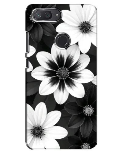 Чехол для Xiaomi Mi 8 Lite с картинкой «Монохромные астры» Чехол для Xiaomi Mi 8 Lite с картинкой «Монохромные астры»
