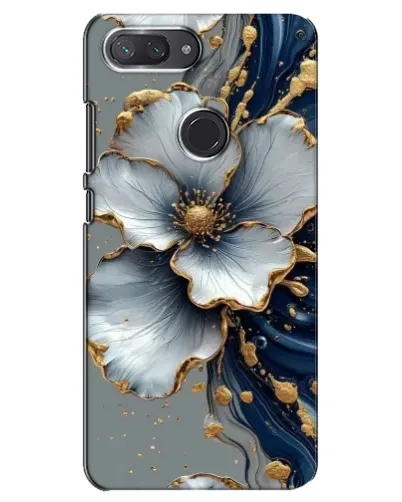 Чехол для Xiaomi Mi 8 Lite с картинкой «Белый цветок и золотой флюид» Чехол для Xiaomi Mi 8 Lite с картинкой «Белый цветок и золотой флюид»