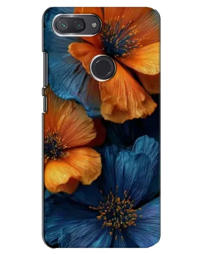 Чехол для Xiaomi Mi 8 Lite с картинкой «Яркая сине-оранжевая флора» Чехол для Xiaomi Mi 8 Lite с картинкой «Яркая сине-оранжевая флора»