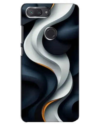 Чехол для Xiaomi Mi 8 Lite с картинкой «Объемные черно-белые ленты» Чехол для Xiaomi Mi 8 Lite с картинкой «Объемные черно-белые ленты»