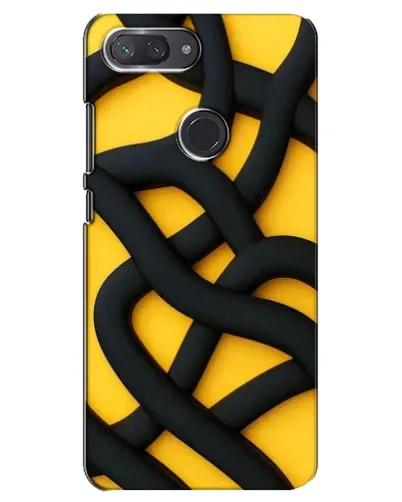 Чехол для Xiaomi Mi 8 Lite с картинкой «Черное желтое переплетение» Чехол для Xiaomi Mi 8 Lite с картинкой «Черное желтое переплетение»