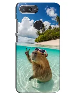 Чохол для Xiaomi Mi 8 Lite з картинкою «Капібара на морі» Чохол для Xiaomi Mi 8 Lite з картинкою «Капібара на морі»