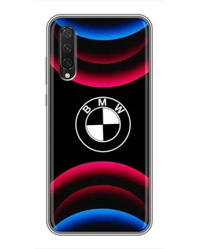 Чехол для Xiaomi Mi 9 Lite с картинкой «Логотип BMW и неоновые дуги»