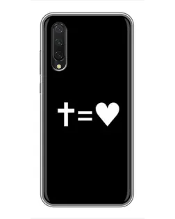 Чехол для Xiaomi Mi 9 Lite с картинкой «Крест и Сердце»
