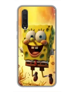 Чехол для Xiaomi Mi 9 Lite с картинкой «Губка Боб прыгает»