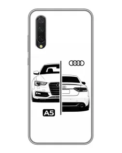 Чехол для Xiaomi Mi 9 Lite с картинкой «Audi — контрастный дизайн»