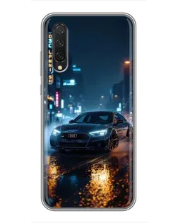 Чехол для Xiaomi Mi 9 Lite с картинкой «Ночной город и Audi»
