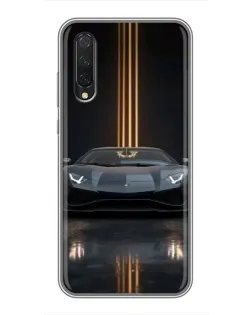 Чехол для Xiaomi Mi 9 Lite с картинкой «Lamborghini золотые линии»