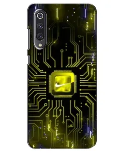 Чехол для Xiaomi Mi 9 SE с картинкой «Nike — золотая искра»