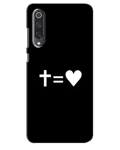 Чехол для Xiaomi Mi 9 SE с картинкой «Крест и Сердце»