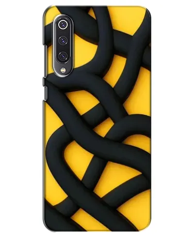 Чехол для Xiaomi Mi 9 SE с картинкой «Черное желтое переплетение» Чехол для Xiaomi Mi 9 SE с картинкой «Черное желтое переплетение»