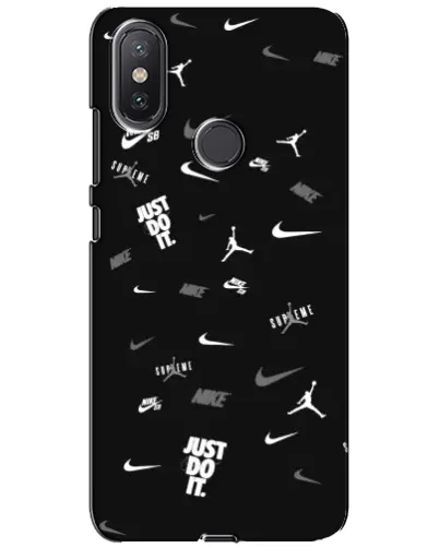 Чехол для Xiaomi Mi A2 Lite с картинкой «Nike Black Pattern»