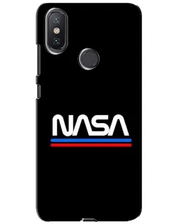 Чехол для Xiaomi Mi A2 Lite с картинкой «NASA — классика Red Blue»
