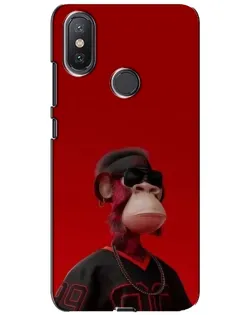 Чехол для Xiaomi Mi A2 Lite с картинкой «Bored Ape в красном»